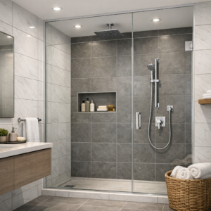 Ceramic Tile on Bathroom Shower Walls