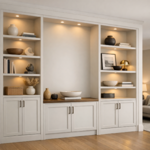 Painted MDF Built in Shelving Unit