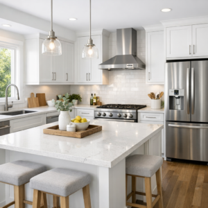 Quartz Counter tops in a Modern Kitchen Deisgn